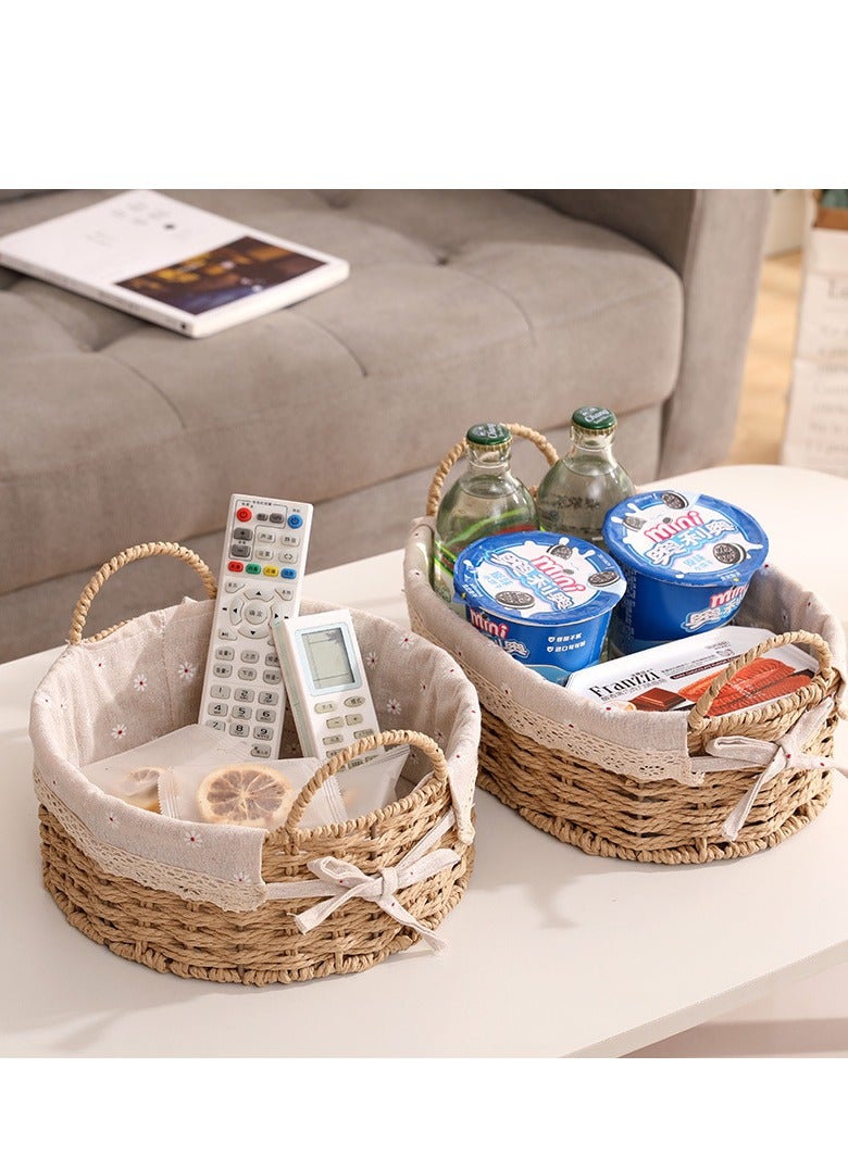 MIXDE 2  PACK Shelf Storage Basket with Handles|Cat Dog Baskets|Closet Storage Basket for Laundry Room|Storage Bin and Gift Basket|Small Basket - Image 3