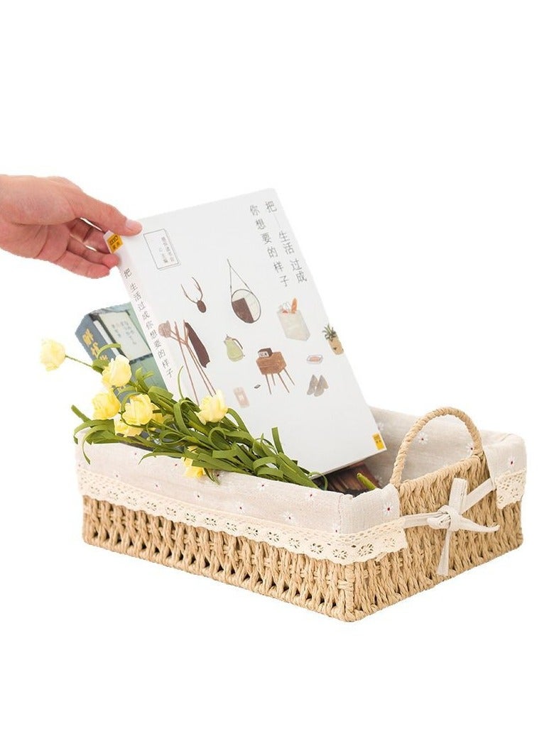 MIXDE 2  PACK Shelf Storage Basket with Handles|Cat Dog Baskets|Closet Storage Basket for Laundry Room|Storage Bin and Gift Basket|Small Basket - Image 4