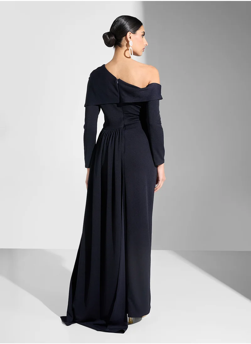 Iyra Asymmetric One Shoulder Maxi Dress