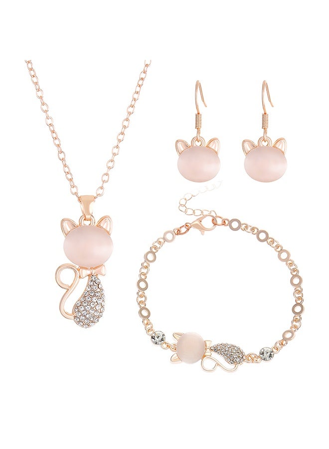 GIFT Adorable Kids' Cat Watch and Silver Plated Jewellery Set - Includes PU Strap Watch, Cute Cat Necklace, Bracelet and Cartoon Cat Ear Clip - Perfect for Girls' Birthdays - Image 2