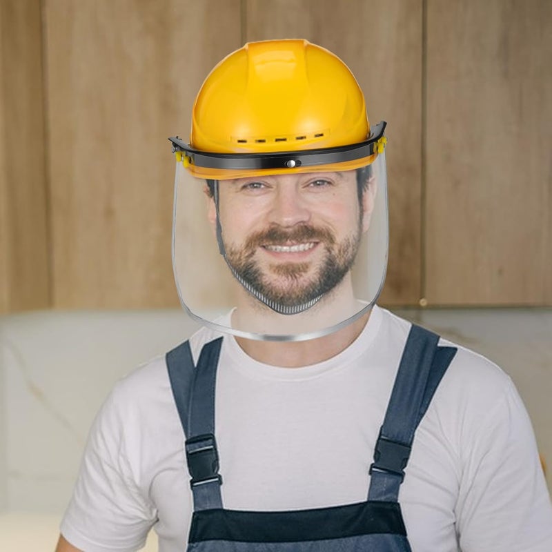 Impact Resistant Facial Protective Shield for Hard Hat, Anti-fog Visor Attachment for Welding, Grinding, Cutting Safety, Industrial Face Guard Random Color - Image 5