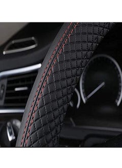 SYOSI Universal Car Steering Wheel Covers, Balck 15 Inch Leather Steering Wheel Cover for SUV Honda, Odorless Anti-slip Skidproof Steering Wheel Cover, Car Accessories Sweat Automotive Interior  - Image 5