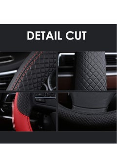 SYOSI Universal Car Steering Wheel Covers, Balck 15 Inch Leather Steering Wheel Cover for SUV Honda, Odorless Anti-slip Skidproof Steering Wheel Cover, Car Accessories Sweat Automotive Interior  - Image 3