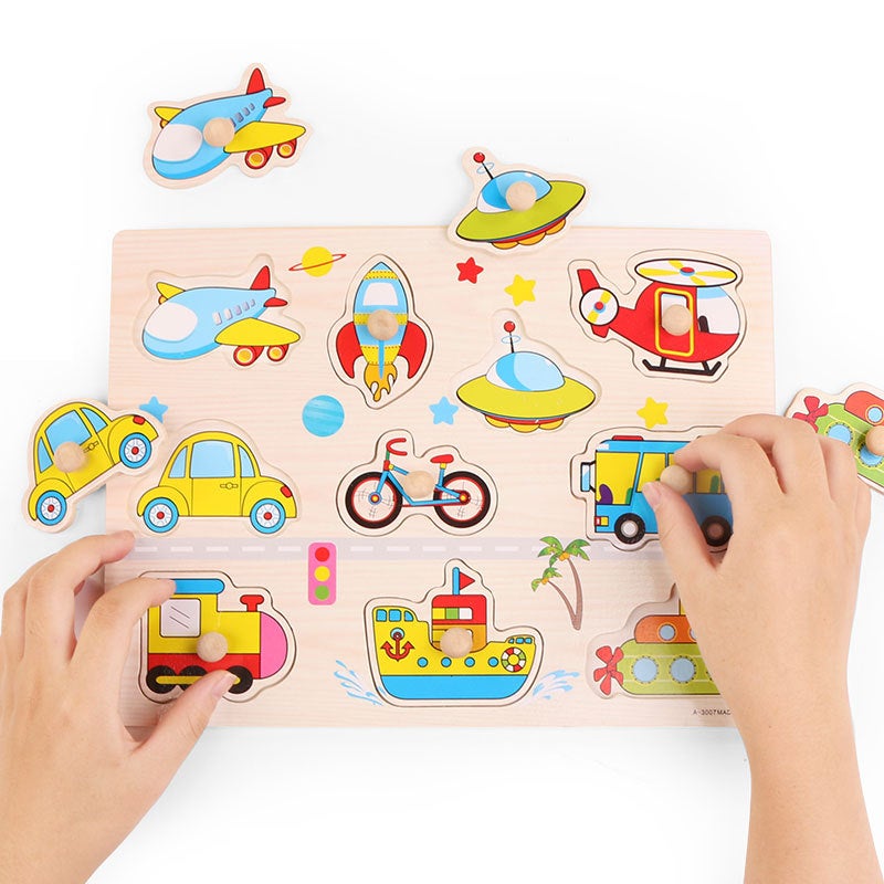 Early Education Jigsaw Puzzle Children'S Educational Toys Infant Jigsaw Puzzle Nail Panel 1-4 Years Old Cognitive Matching Hand Grab Board - Image 5