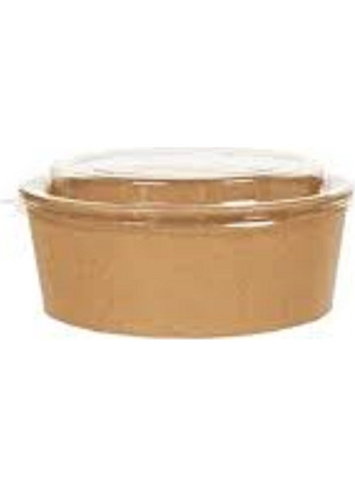 Kraft Organic 550 cc Salad Bowl with Lid - 50 Pieces  - Image 1