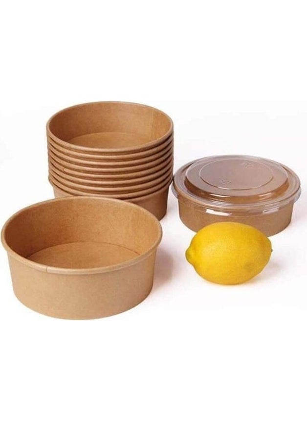 Kraft Organic 550 cc Salad Bowl with Lid - 50 Pieces  - Image 2
