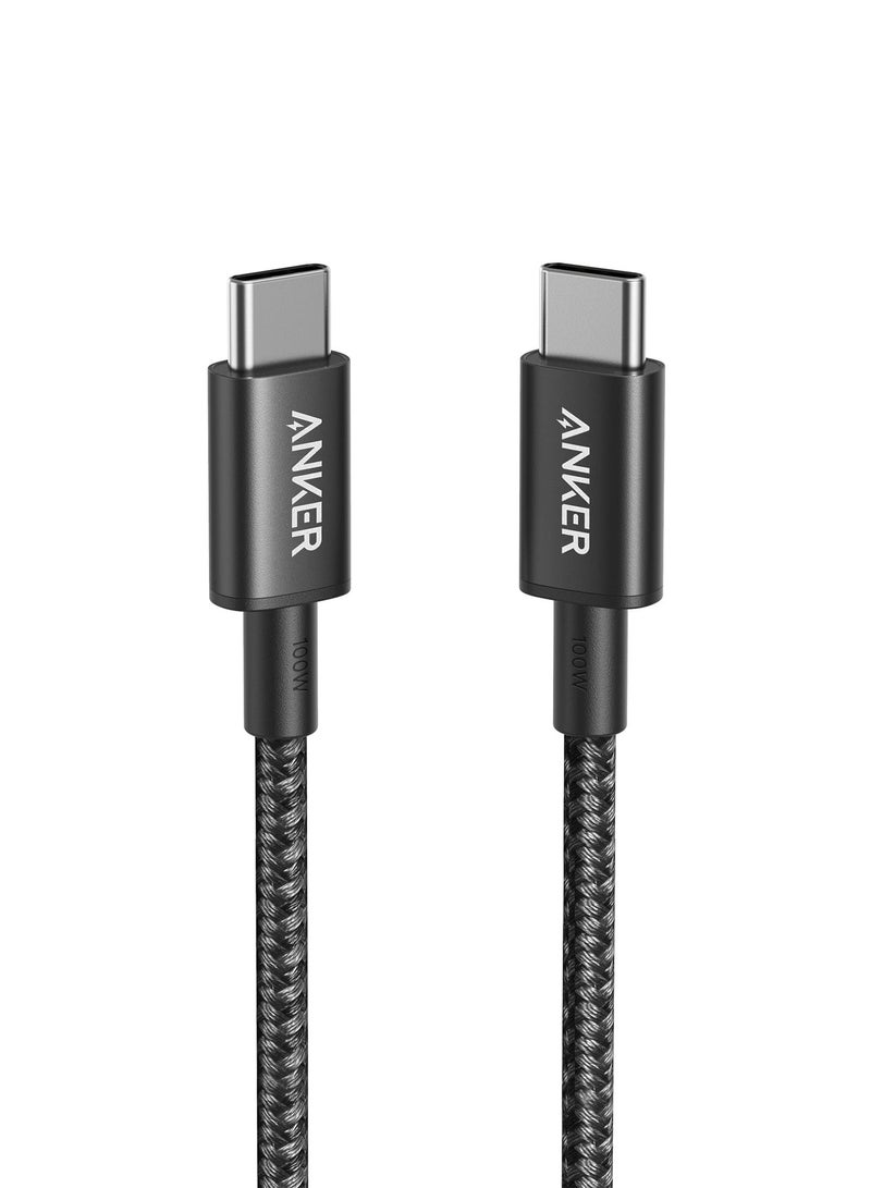 كابل Anker 333 USB-C إلى USB-C (6 أقدام نايلون) كابل شاحن USB C 100 واط لجهاز MacBook Pro 2020، iPad Pro 2020، Switch، Samsung Galaxy S20 Plus S9 S8 Plus - Image 1