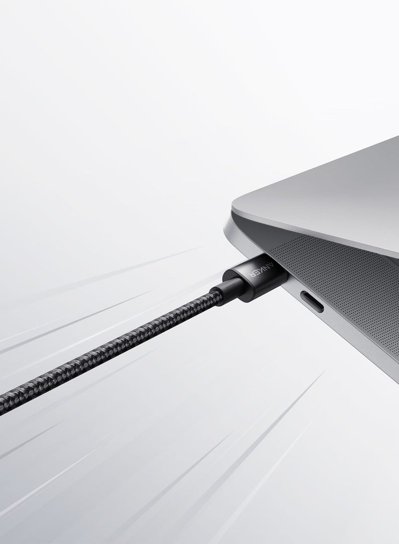 كابل Anker 333 USB-C إلى USB-C (6 أقدام نايلون) كابل شاحن USB C 100 واط لجهاز MacBook Pro 2020، iPad Pro 2020، Switch، Samsung Galaxy S20 Plus S9 S8 Plus - Image 2