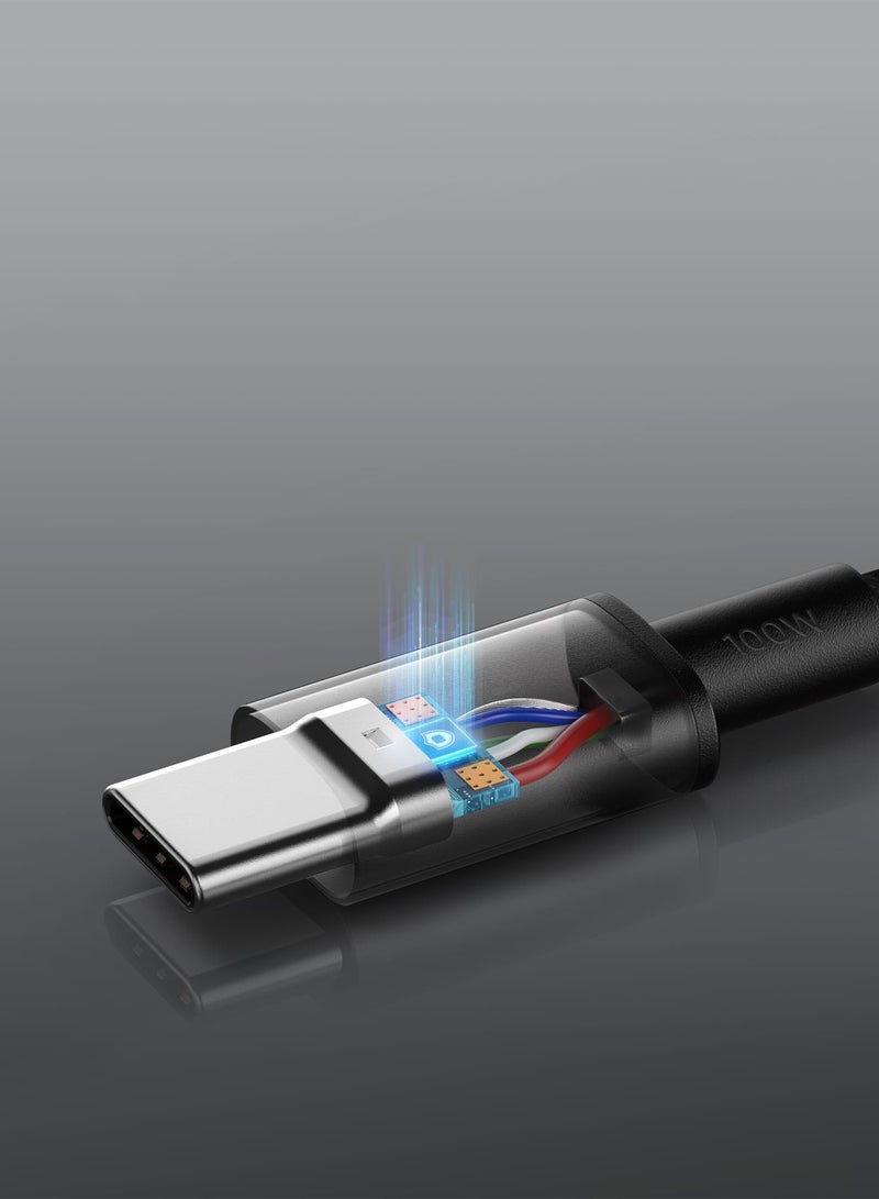 كابل Anker 333 USB-C إلى USB-C (6 أقدام نايلون) كابل شاحن USB C 100 واط لجهاز MacBook Pro 2020، iPad Pro 2020، Switch، Samsung Galaxy S20 Plus S9 S8 Plus - Image 3