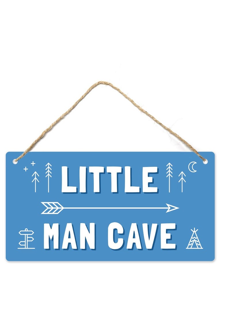 ميكسد لافتة كهف الصبي، قطعة واحدة من ديكور غرفة نوم الفتيات لافتة ممنوع دخول الفتيات باللون الأزرق لافتة خشبية معلقة على الباب مع خيط لتزيين الحائط لغرفة كهف الصبي أو غرفة النوم أو السكن الجامعي - Image 2