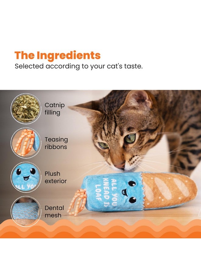 Catstages Loaf Kicker Catnip Toy and Dental Toy for Cats Bread Themed Funny Catnip Stuffed Kicker Toy, Tan - Image 4