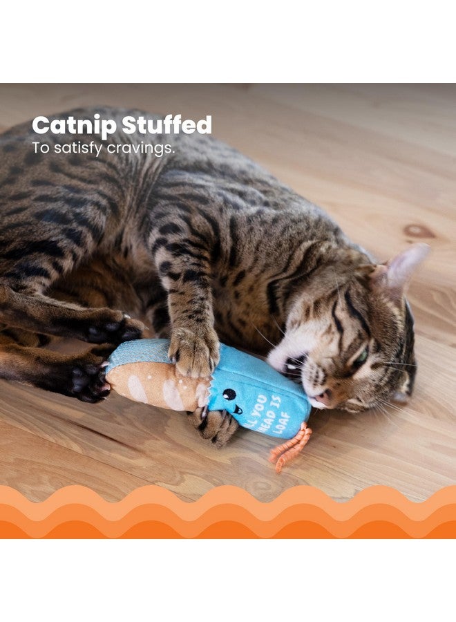 Catstages Loaf Kicker Catnip Toy and Dental Toy for Cats Bread Themed Funny Catnip Stuffed Kicker Toy, Tan - Image 3