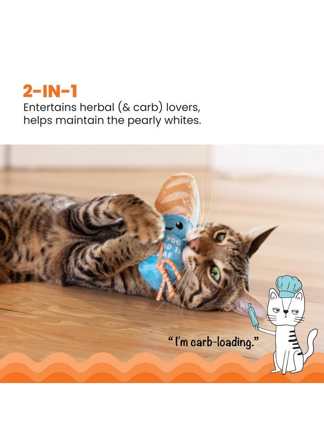 Catstages Loaf Kicker Catnip Toy and Dental Toy for Cats Bread Themed Funny Catnip Stuffed Kicker Toy, Tan - Image 2