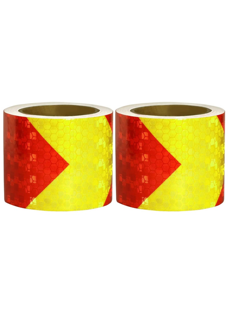 CMGTYYD Reflective Safety Tape, 2 Rolls 3m x 5cm Waterproof Reflective Safety Tape, High Visibility Reflector Tape Reflective Security Marking Warning Tape for Vehicles Trucks  - Image 1