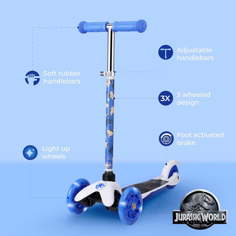VOYAGER Self Balancing Kick Scooter with Light Up Wheels, Extra Wide Deck, 3 Wheel Platform, Foot Activated Brake, 75 lbs Limit, Kids & Toddlers Girls or Boys, for Ages 3 and Up - Image 2