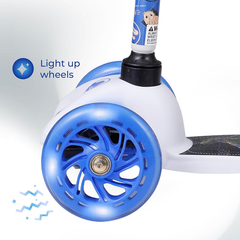 VOYAGER Self Balancing Kick Scooter with Light Up Wheels, Extra Wide Deck, 3 Wheel Platform, Foot Activated Brake, 75 lbs Limit, Kids & Toddlers Girls or Boys, for Ages 3 and Up - Image 3