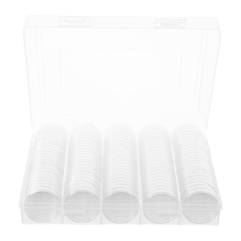 Coin Capsules Coin Case Holder For Collectors Transparent Storage Case Portable Use 1Set - Image 1