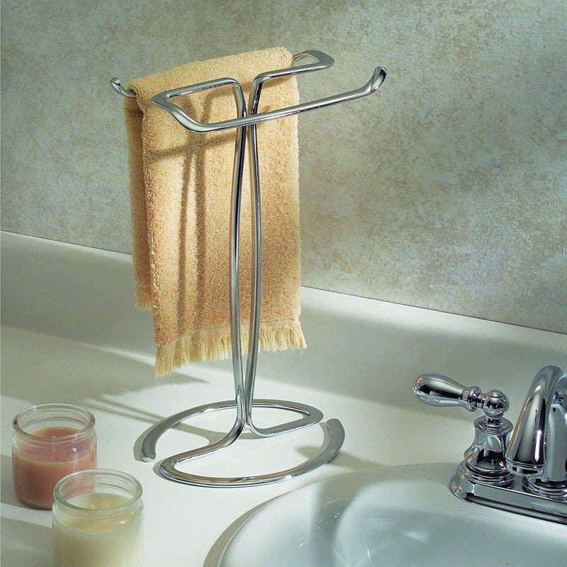 InterDesign iDesign Metal Hand Towel Rack, The Axis Collection â€“ Holds 2 Hand Towels, 7.75â€ x 6.25â€ x 13.5â€, Chrome - Image 5