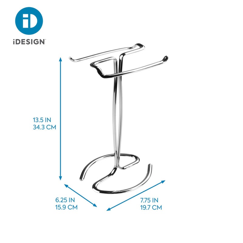 InterDesign iDesign Metal Hand Towel Rack, The Axis Collection â€“ Holds 2 Hand Towels, 7.75â€ x 6.25â€ x 13.5â€, Chrome - Image 3