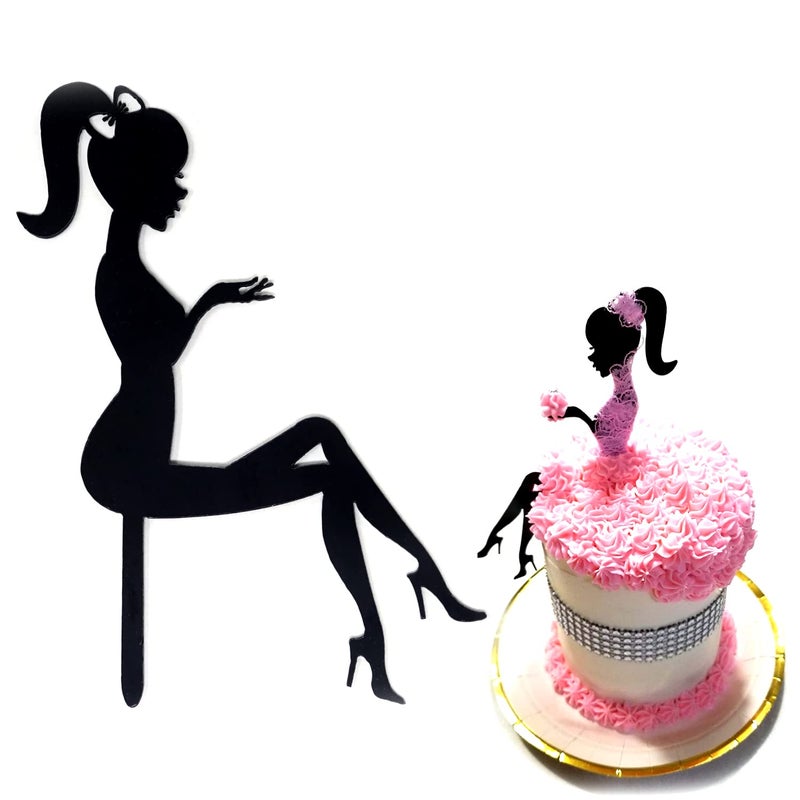 Honbay 6PCS High Heels Lady Girl Cake Toppers Personalised Cake Decorations for Wedding Birthday Party etc - Image 2