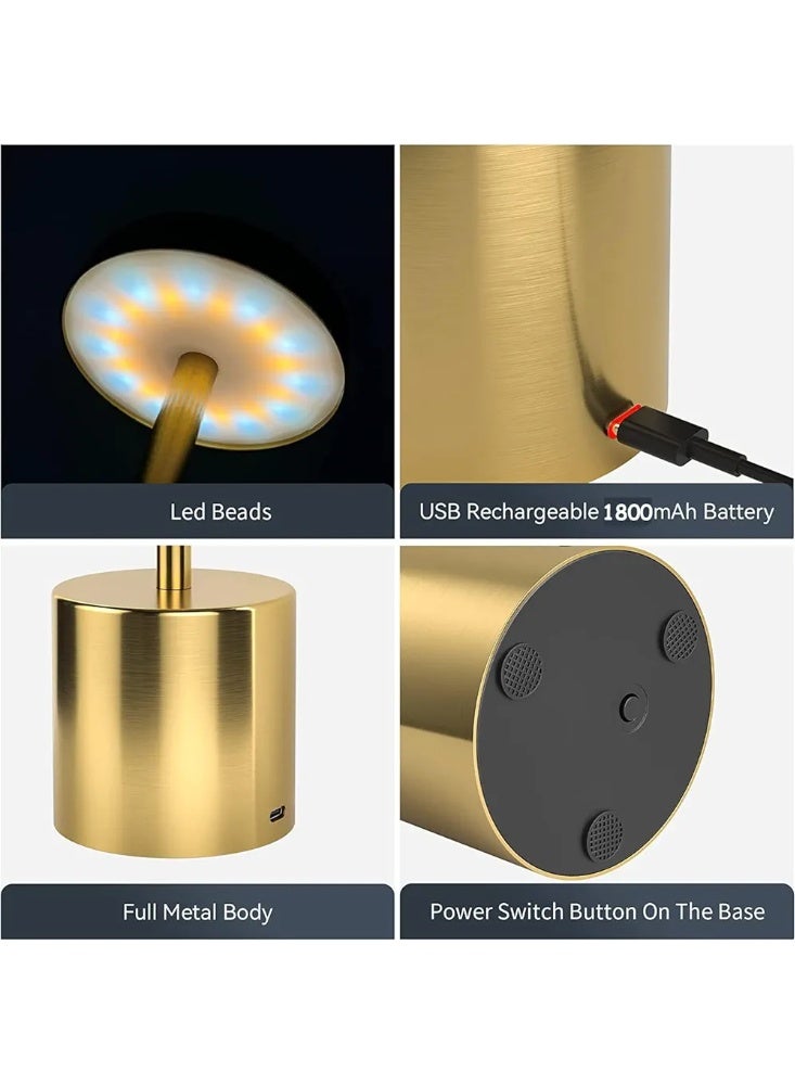 Wireless Rechargeable LED Table Lamp Metal Desk Lamp with Touch,3 Color Modes and Dimmable,Night Light Bedside Table Lamp for Bedroom,Study,Decorative Lighting - Image 4