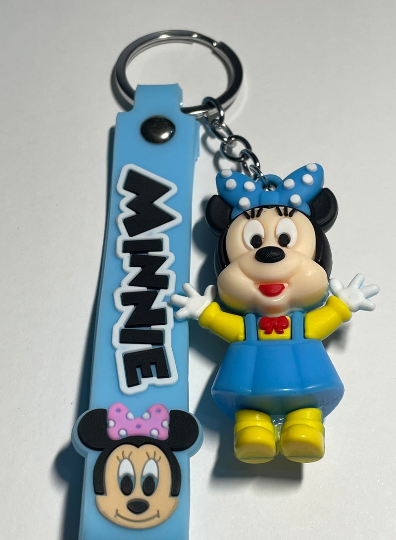 Generic Distinguished cartoon keychain cute accessory Mickey Mouse and Minnie Mouse keychain with ribbon that fits in the car purse and bag cute creative gift  - Image 2