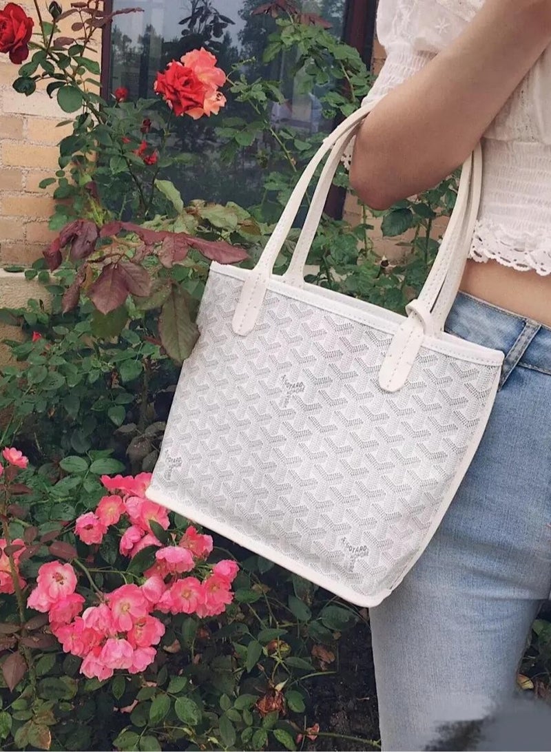 Women's Reversible Fashion Tote Handbag with Detachable Small Pouch – Stylish, Casual, and Versatile for Everyday Use - Image 2
