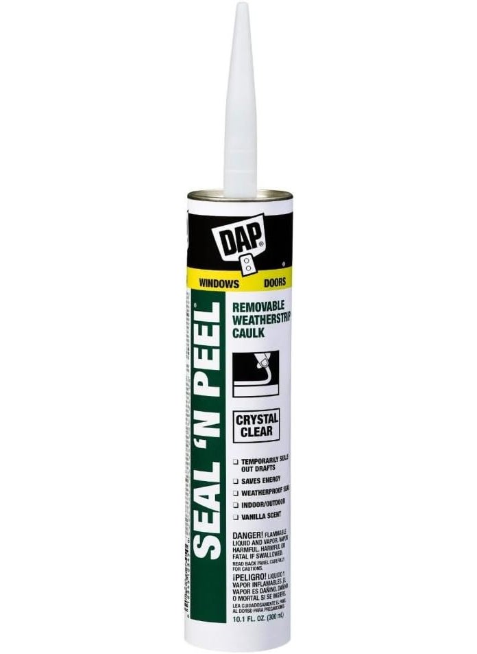Dap 18354 Seal N Peel Removable Clear Caulk 101Ounce 12pk