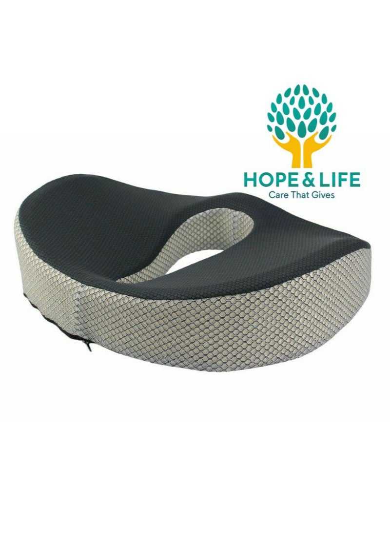 Hope And Life - Medical Memory Foam Seat Cushion for Coccyx and Hemorrhoid Pain Relief, Easy to Carry, Anti-Slip, and Rebound to Original Shape - Image 1