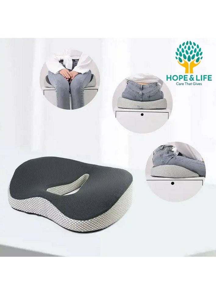 Hope And Life - Medical Memory Foam Seat Cushion for Coccyx and Hemorrhoid Pain Relief, Easy to Carry, Anti-Slip, and Rebound to Original Shape - Image 1