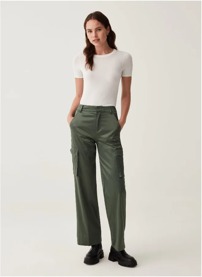 Ovs Cargo trousers in satin