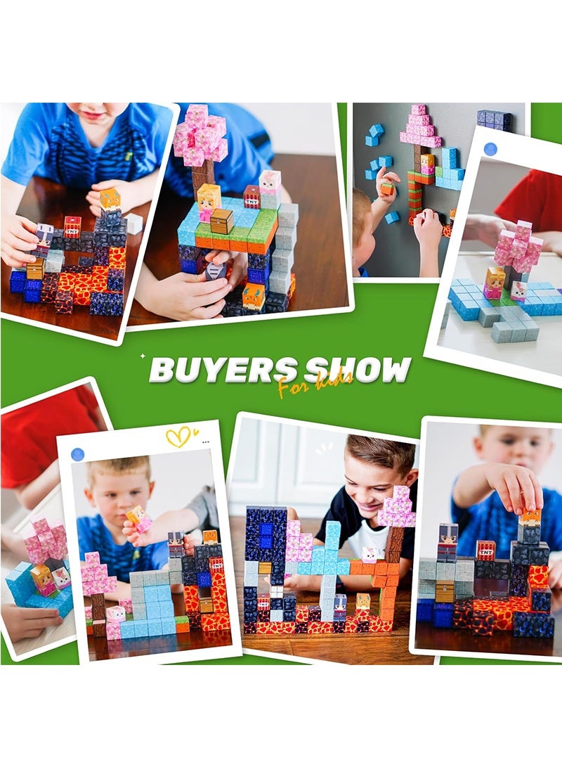 Topyich Magnetic Blocks - Build Mine Magnet World Magic Portal Set, Magnetic Tiles Building Blocks Toddler Toy STEM Sensory Outdoor Toys for 3+ Year Old Boys & Girls, Creative Kids Games Kids Toys 84PCS - Image 4