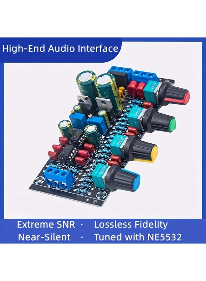1pc NE5532 Preamp Module Dual Band Adjustable Voltage Regulator 4 Section Frequency Mixing - Image 2