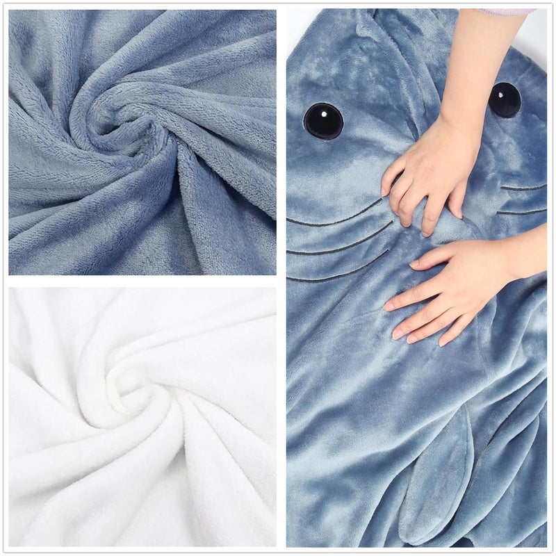 Fu Store Shark Blanket Soft Cozy Blanket Hoodie Onesie Sleeping Bag Cute Cosplay Wearable Funny Costume for Adult Kid (XXL) - Image 3