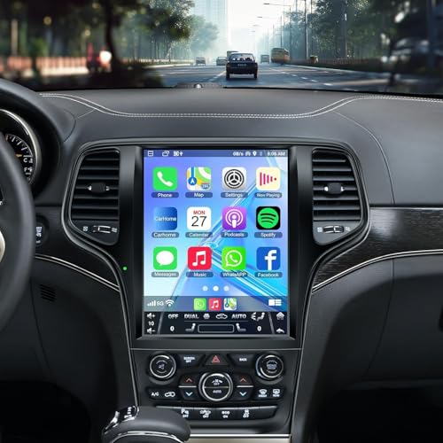 electrosmart 121 Touch Screen Car Radio for Jeep Grand Cherokee Radio Upgrade 2014 2015 2016 2017 Stereo with Wireless Carplay Android Auto WiFi GPS Navigation 4G64G FMRDS Radio Bluetooth Backup Camera - Image 1