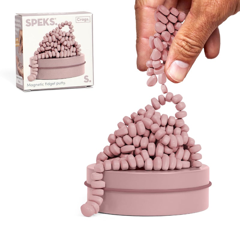 Speks Crags Ferrite Putty | 150+ Ferrite Stones in a Tin | Fidget Toy for Adults & Teens 14+ | Desk Toy for Office or Stress Relief Present | Matte Rose, Small - Image 1