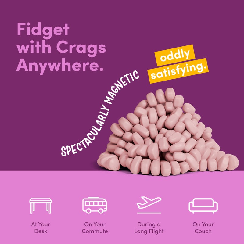 Speks Crags Ferrite Putty | 150+ Ferrite Stones in a Tin | Fidget Toy for Adults & Teens 14+ | Desk Toy for Office or Stress Relief Present | Matte Rose, Small - Image 5