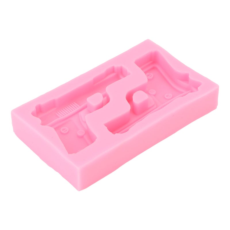 3D Weapon Shape Silicone Molds Pistol Shaped Baking Molds for Making Cake Chocolate Candy Crafting Pink - Image 3