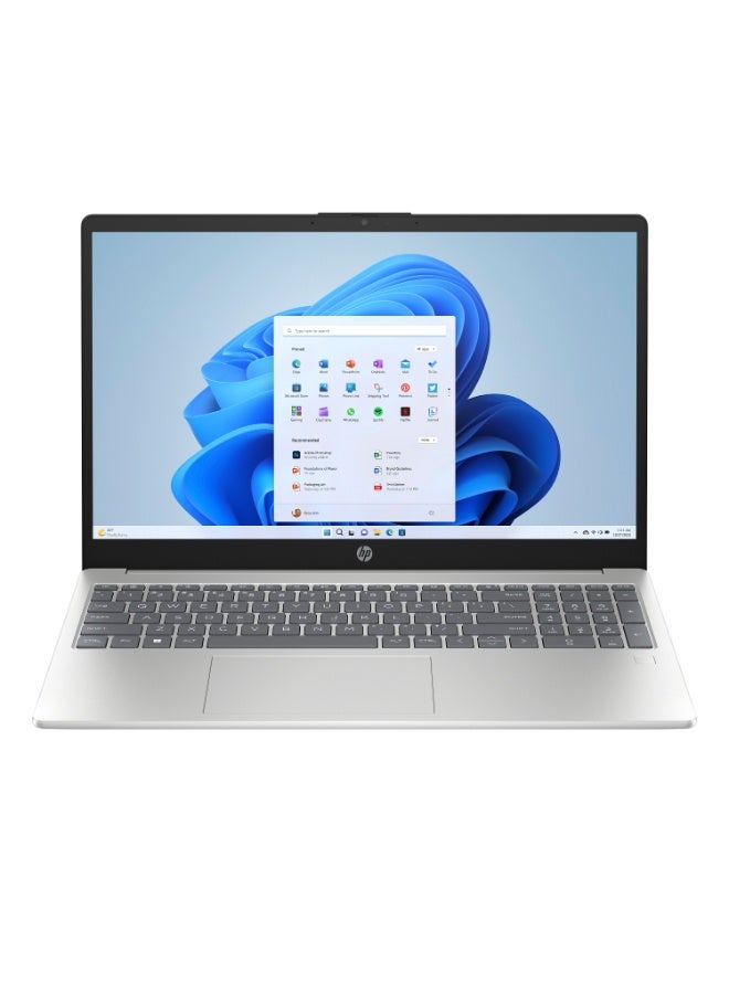 HP 15-fd0557nia Laptop, Intel Core i7-1355U Processor, 32GB RAM, 512GB SSD, Intel Iris Xe Graphics, 15.6-inch Full HD Display, Windows 11 Pro, Arabic/English Keyboard, Natural Silver, 1 Year Warranty Natural Silver
