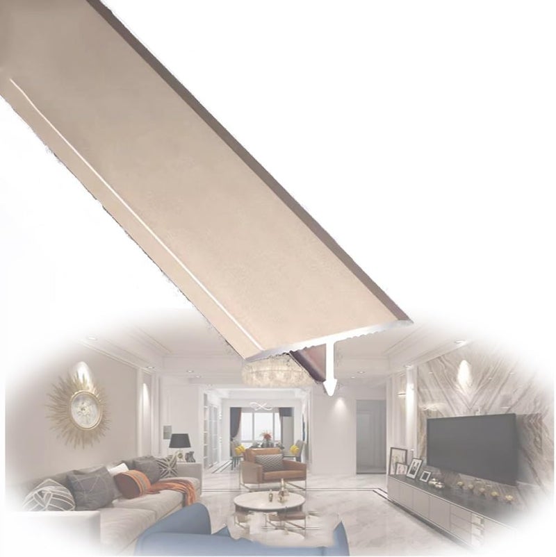 Stainless Steel Threshold Strip,Cover Strips, Aluminum Stove Counter Gap Cover, Metal Laminate Floor Strip, Floor Edging Trim Strip for Joining Floor Gaps(Purplegold,L 90 x W 2CM (36" x 3/4")) - Image 1