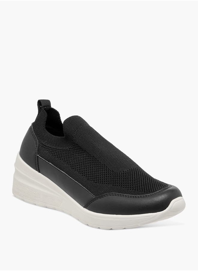 Flora Bella By Shoexpress Women's Textured Slip-On Sneakers with Pull Tab Detail  - Image 1