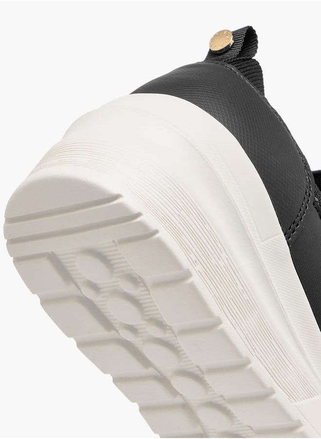 Flora Bella By Shoexpress Women's Textured Slip-On Sneakers with Pull Tab Detail  - Image 4
