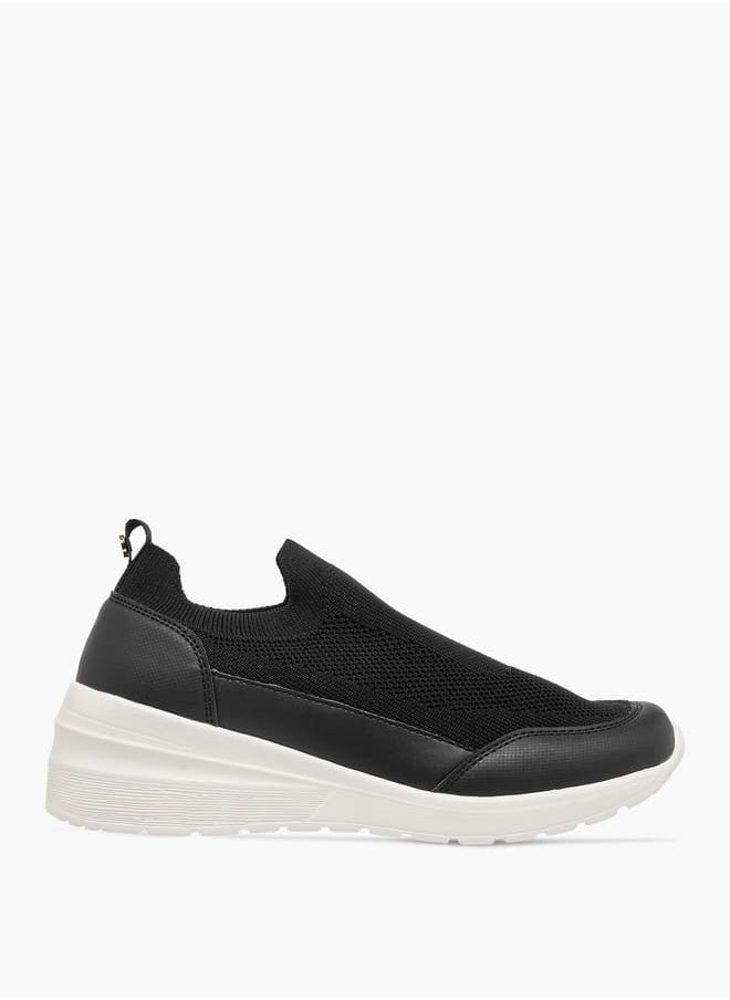 Flora Bella By Shoexpress Women's Textured Slip-On Sneakers with Pull Tab Detail  - Image 2