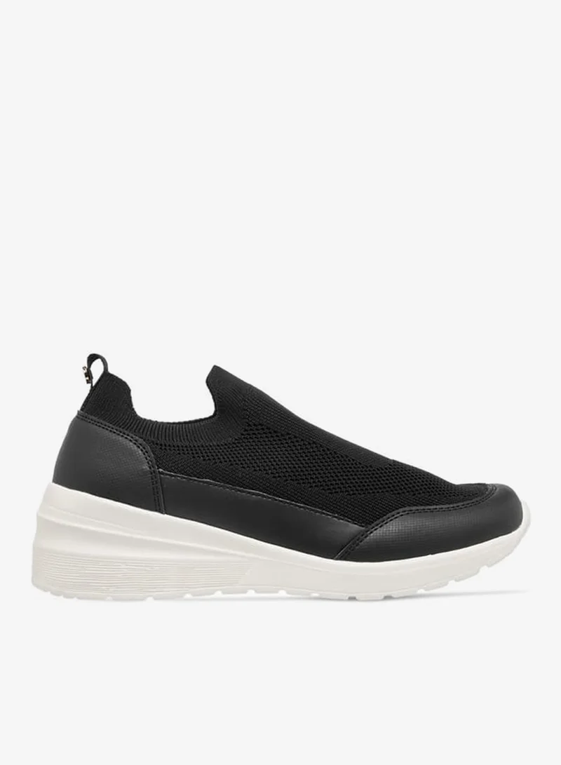 Flora Bella By Shoexpress Women's Textured Slip-On Sneakers with Pull Tab Detail