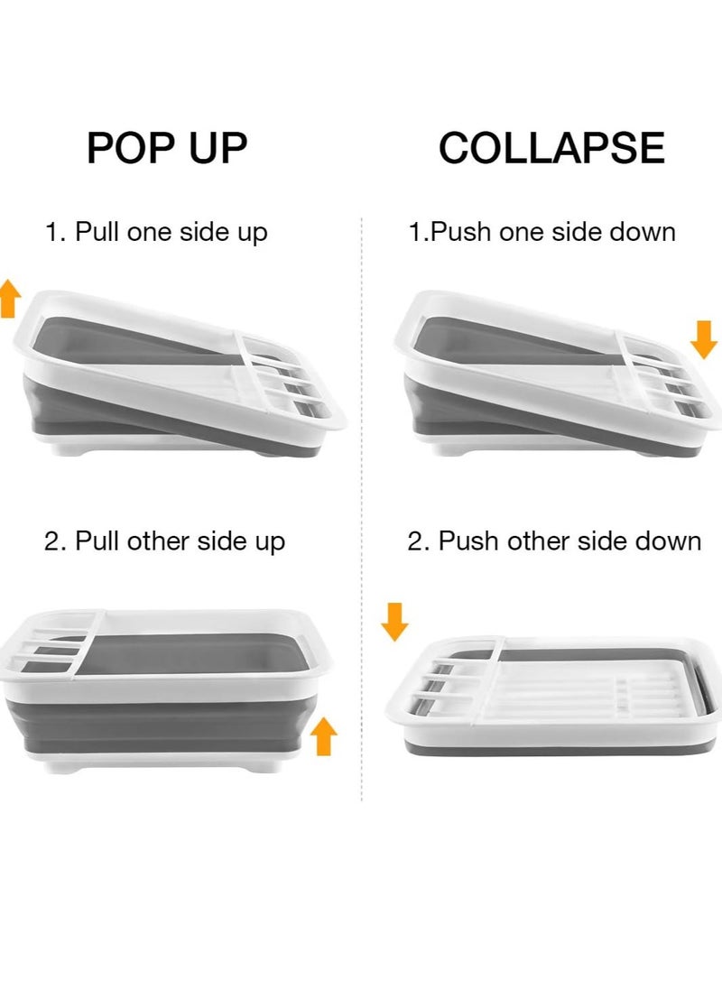 Bukela Collapsible Dish Drying Rack Portable Dinnerware Drainer Organizer for Kitchen RV Campers Travel Trailer Space Saving Kitchen Storage Tray  - Image 5