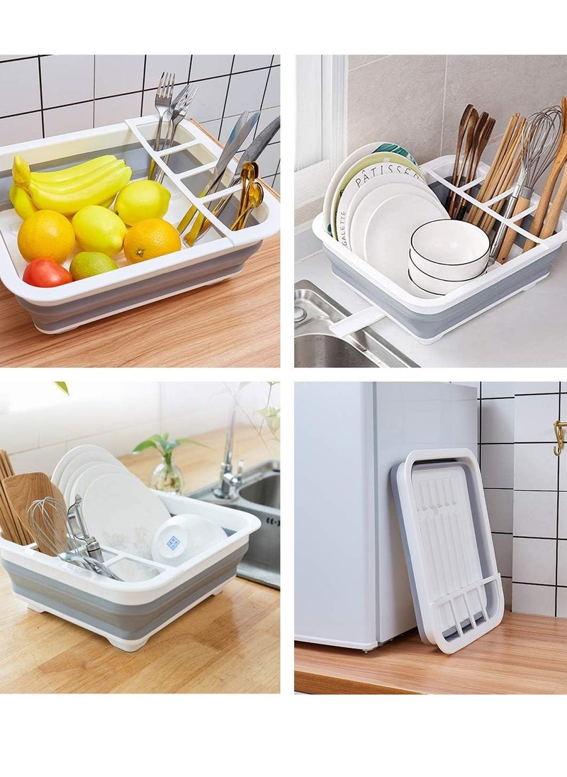 Bukela Collapsible Dish Drying Rack Portable Dinnerware Drainer Organizer for Kitchen RV Campers Travel Trailer Space Saving Kitchen Storage Tray  - Image 4