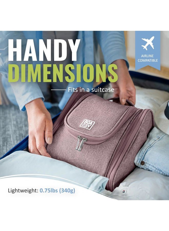 BOACAY Hanging Travel Toiletry Bag for Women and Men, Makeup and Shower Bag, (M) Coffee with Milk Brown, Medium, Toiletry Bag - Image 4