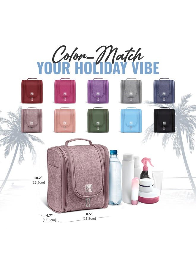 BOACAY Hanging Travel Toiletry Bag for Women and Men, Makeup and Shower Bag, (M) Coffee with Milk Brown, Medium, Toiletry Bag - Image 2