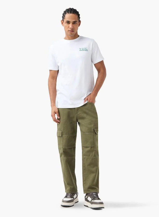 لي كوبر تيشيرت بياقة ضيقة وطبعات جرافيك وأكمام قصيرة من لي كوبر