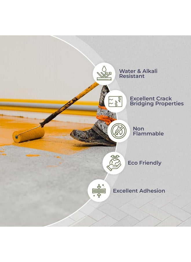 Granotone - GRANOTONE Floor paint for cement floor and tiles, Polyurethane and Acrylic Polymer Based Concrete Sealer, Anti-Slip, Thick & Durable tile paint 1 L,PO Red - Image 1